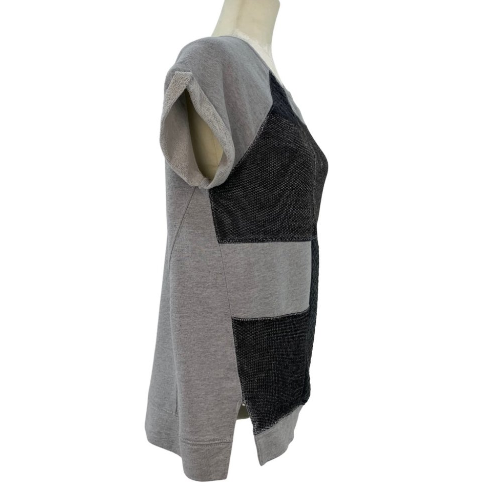 Sanctuary Patchwork Cuffed Short Sleeve Knit Top - image 4